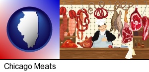 Chicago, Illinois - meats in a butcher shop