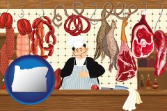 oregon meats in a butcher shop