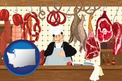 washington meats in a butcher shop